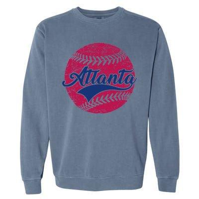 Atlanta Vintage Baseball Fan Garment-Dyed Sweatshirt