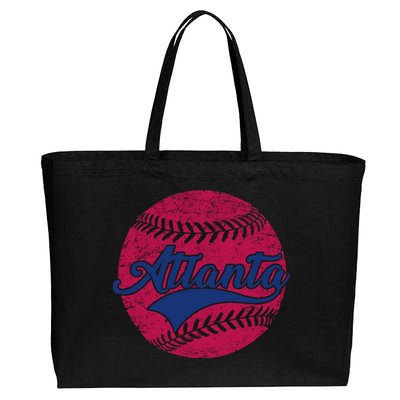 Atlanta Vintage Baseball Fan Cotton Canvas Jumbo Tote