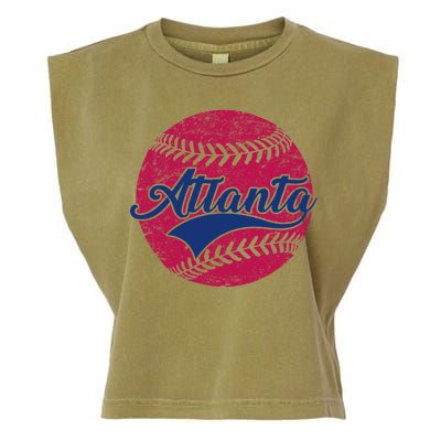 Atlanta Vintage Baseball Fan Garment-Dyed Women's Muscle Tee