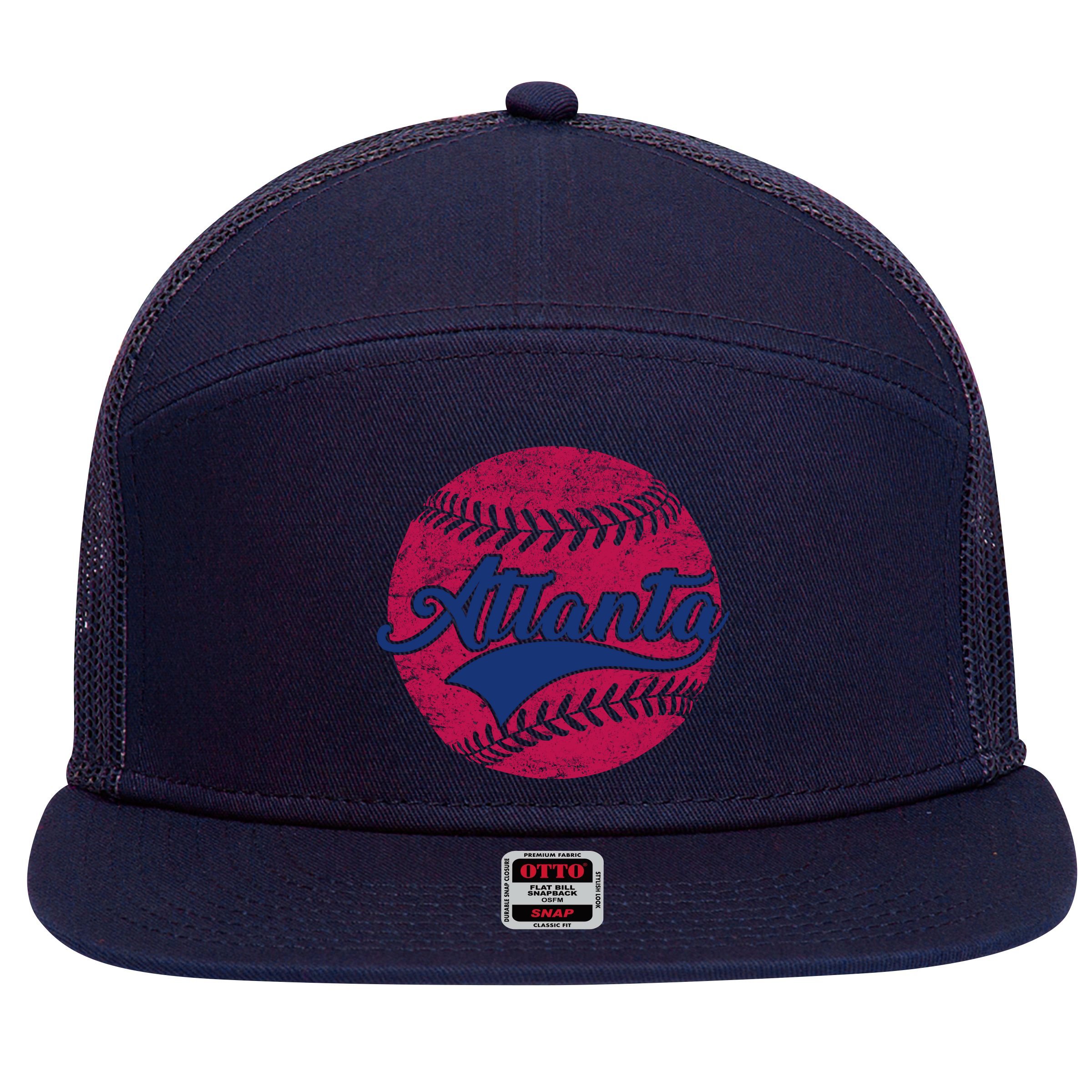 Atlanta Vintage Baseball Fan 7 Panel Mesh Trucker Snapback Hat