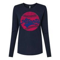 Atlanta Vintage Baseball Fan Womens Cotton Relaxed Long Sleeve T-Shirt