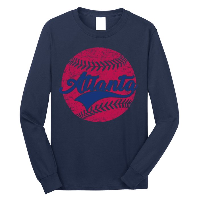 Atlanta Vintage Baseball Fan Long Sleeve Shirt