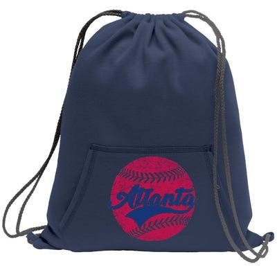 Atlanta Vintage Baseball Fan Sweatshirt Cinch Pack Bag