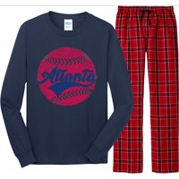 Atlanta Vintage Baseball Fan Long Sleeve Pajama Set