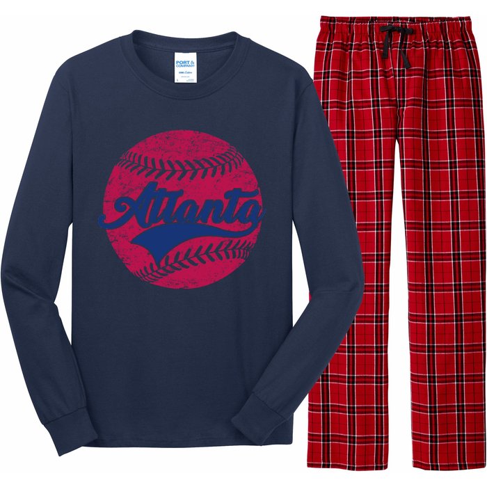 Atlanta Vintage Baseball Fan Long Sleeve Pajama Set