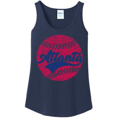 Atlanta Vintage Baseball Fan Ladies Essential Tank