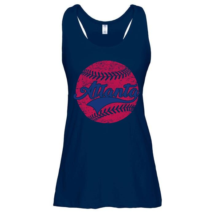 Atlanta Vintage Baseball Fan Ladies Essential Flowy Tank