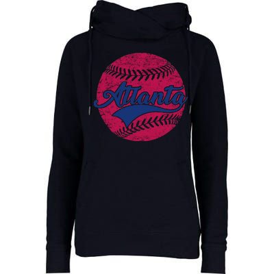 Atlanta Vintage Baseball Fan Womens Funnel Neck Pullover Hood