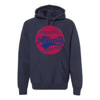 Atlanta Vintage Baseball Fan Premium Hoodie