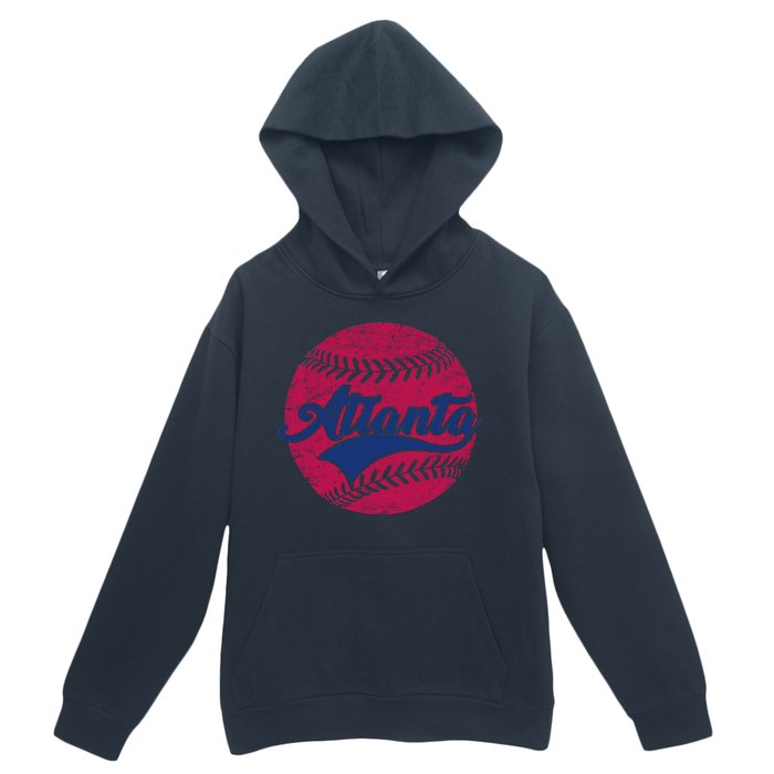 Atlanta Vintage Baseball Fan Urban Pullover Hoodie