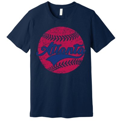 Atlanta Vintage Baseball Fan Premium T-Shirt