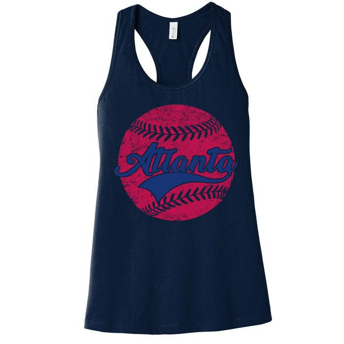 Atlanta Vintage Baseball Fan Women's Racerback Tank