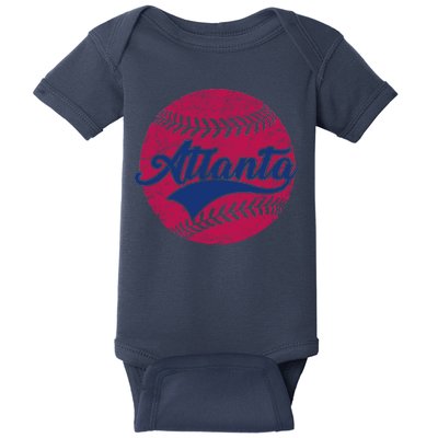 Atlanta Vintage Baseball Fan Baby Bodysuit