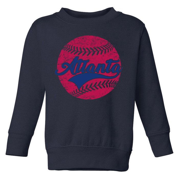 Atlanta Vintage Baseball Fan Toddler Sweatshirt