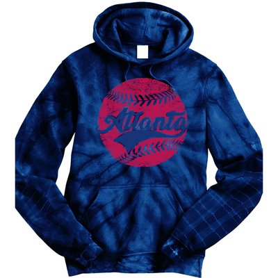 Atlanta Vintage Baseball Fan Tie Dye Hoodie