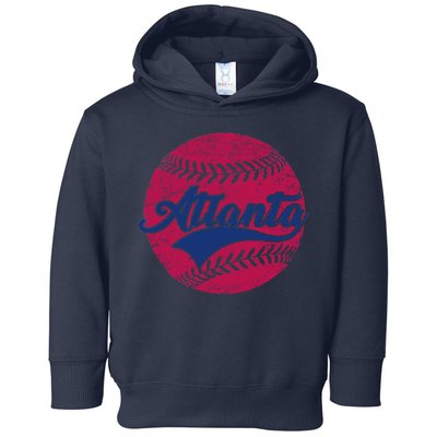 Atlanta Vintage Baseball Fan Toddler Hoodie