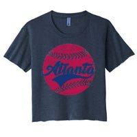 Atlanta Vintage Baseball Fan Women's Crop Top Tee