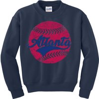 Atlanta Vintage Baseball Fan Kids Sweatshirt