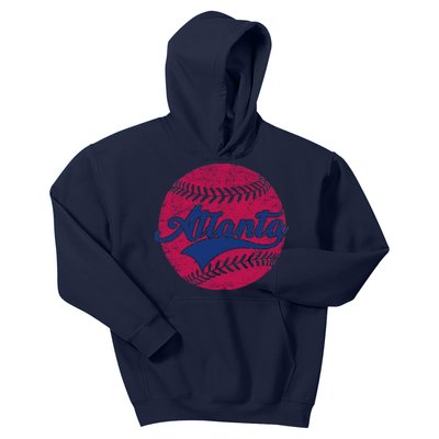 Atlanta Vintage Baseball Fan Kids Hoodie