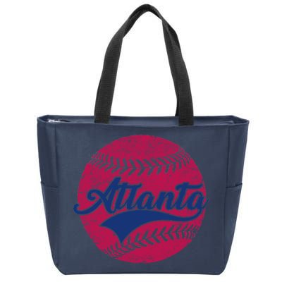 Atlanta Vintage Baseball Fan Zip Tote Bag