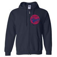 Atlanta Vintage Baseball Fan Full Zip Hoodie