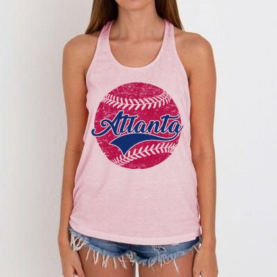 Atlanta Vintage Baseball Fan Women's Knotted Racerback Tank