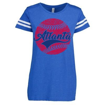 Atlanta Vintage Baseball Fan Enza Ladies Jersey Football T-Shirt