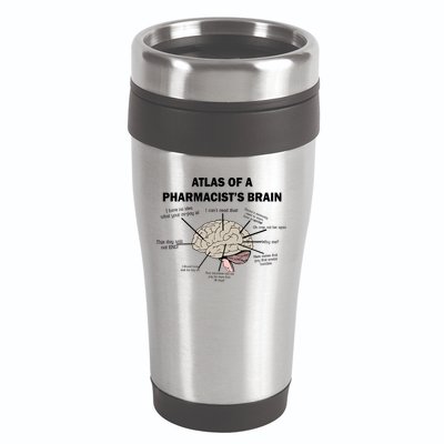 Atlas of A Pharmacist's Brain 16oz Travel Tumbler