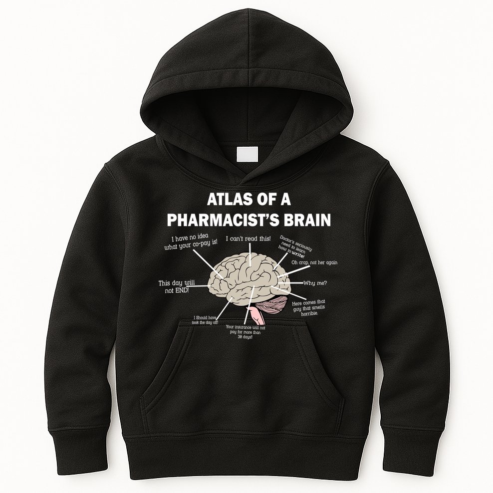 Atlas of A Pharmacist's Brain Kids Hoodie