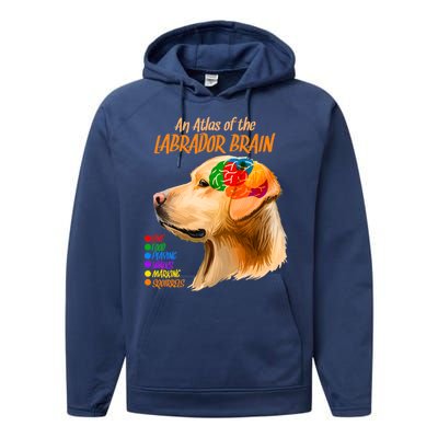 Atlas of The Labrador Retriever Brain Performance Fleece Hoodie