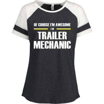 Awesome Trailer Mechanic Gift Enza Ladies Jersey Colorblock Tee