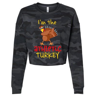 Athletic Turkey Matching Family Group Thanksgiving Party Cropped Pullover Crew