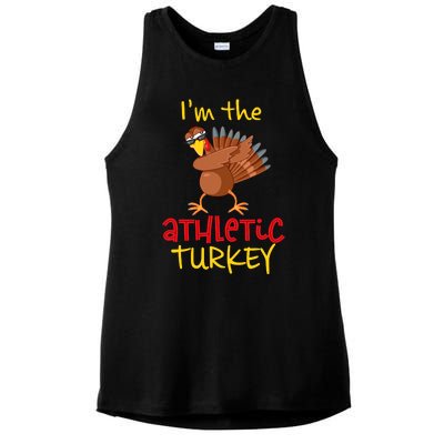 Athletic Turkey Matching Family Group Thanksgiving Party Ladies PosiCharge Tri-Blend Wicking Tank