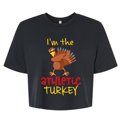 Athletic Turkey Matching Family Group Thanksgiving Party Bella+Canvas Jersey Crop Tee