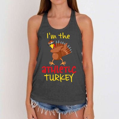 Athletic Turkey Matching Family Group Thanksgiving Party Women's Knotted Racerback Tank