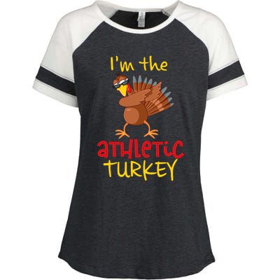 Athletic Turkey Matching Family Group Thanksgiving Party Enza Ladies Jersey Colorblock Tee