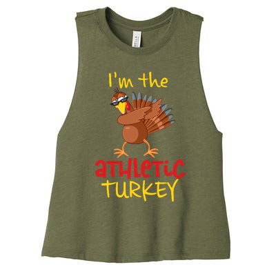 Athletic Turkey Matching Family Group Thanksgiving Party Women's Racerback Cropped Tank