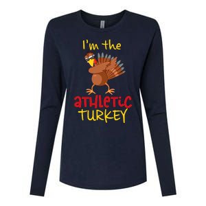 Athletic Turkey Matching Family Group Thanksgiving Party Womens Cotton Relaxed Long Sleeve T-Shirt