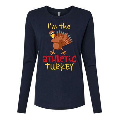 Athletic Turkey Matching Family Group Thanksgiving Party Womens Cotton Relaxed Long Sleeve T-Shirt