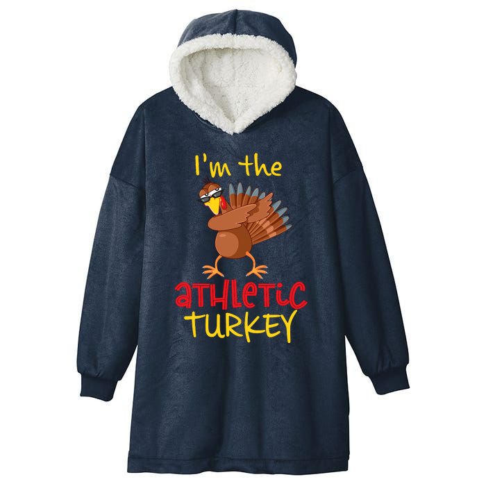 Athletic Turkey Matching Family Group Thanksgiving Party Hooded Wearable Blanket