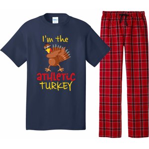 Athletic Turkey Matching Family Group Thanksgiving Party Pajama Set