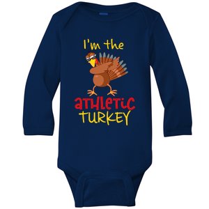 Athletic Turkey Matching Family Group Thanksgiving Party Baby Long Sleeve Bodysuit