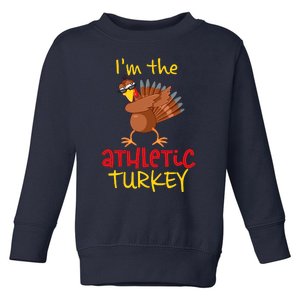 Athletic Turkey Matching Family Group Thanksgiving Party Toddler Sweatshirt