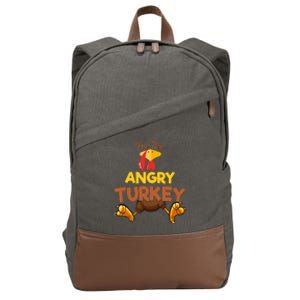 Angry Turkey Matching Family Group Thanksgiving Gifts  Cotton Canvas Backpack