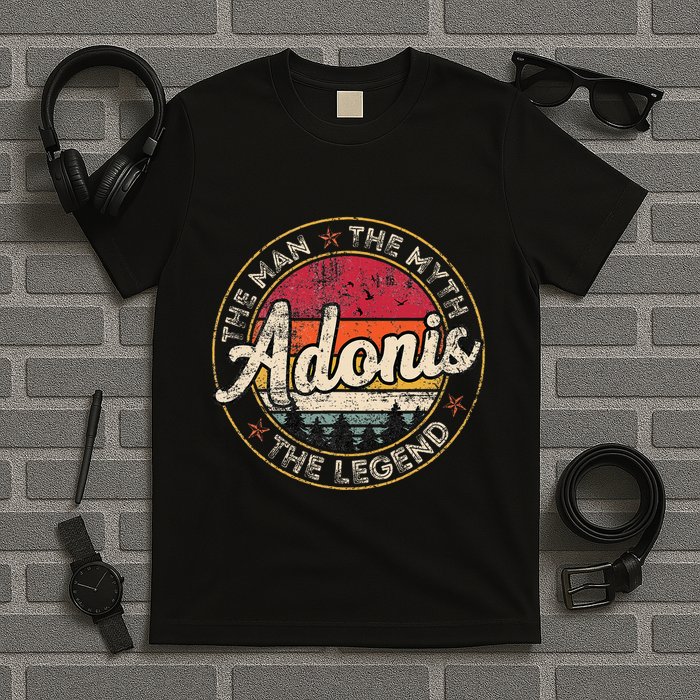 Adonis The Man The Myth The Legend Personalized Name T-Shirt