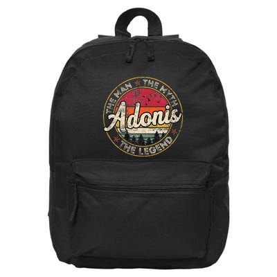 Adonis The Man The Myth The Legend Personalized Name 16 in Basic Backpack
