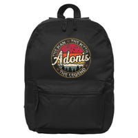 Adonis The Man The Myth The Legend Personalized Name 16 in Basic Backpack