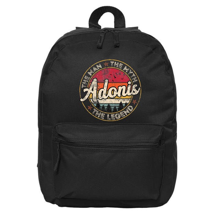Adonis The Man The Myth The Legend Personalized Name 16 in Basic Backpack