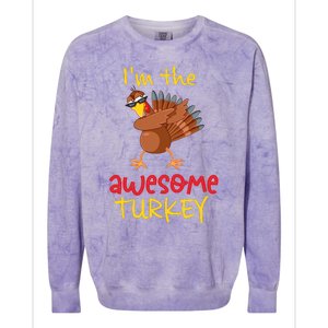 Awesome Turkey Matching Family Group Thanksgiving Party Colorblast Crewneck Sweatshirt