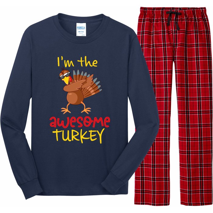 Awesome Turkey Matching Family Group Thanksgiving Party Long Sleeve Pajama Set